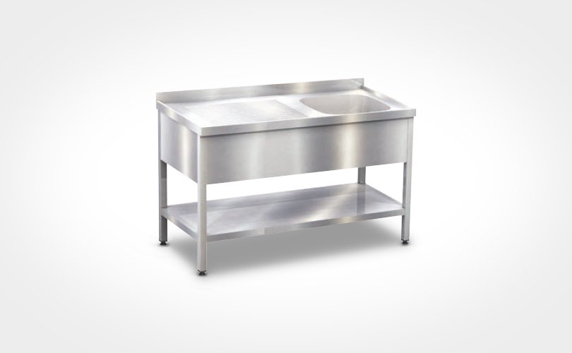 Commercial sink, upright, stainless steel