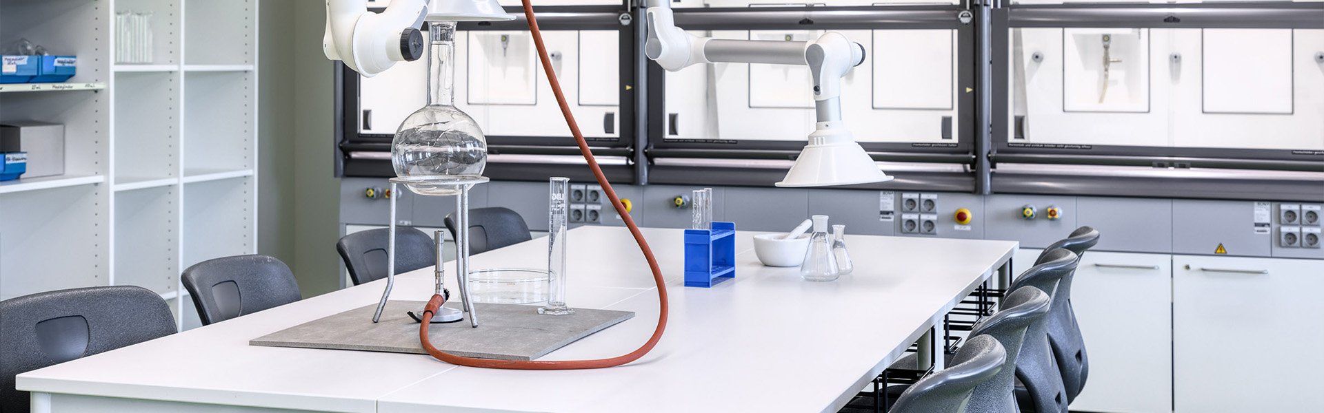 Classroom with service arm and seating area