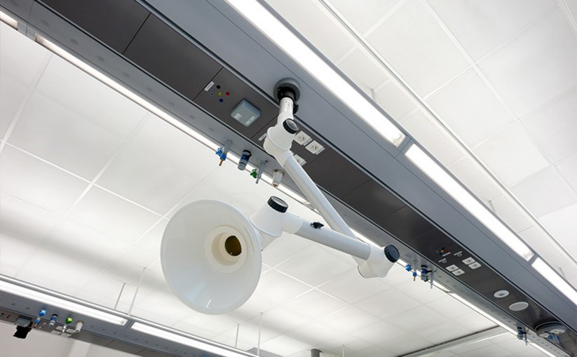 extraction arm of a fume hood