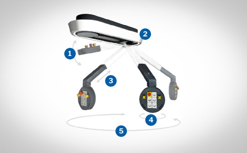 Technical illustration of the Fly One media arm