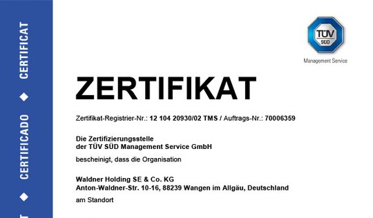 Zertifikat Umweltmanagementsystem