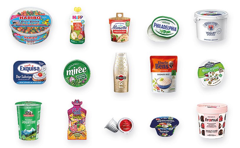 Kollage von Verpackungen