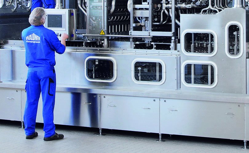 Waldner technician servicing a filling machine