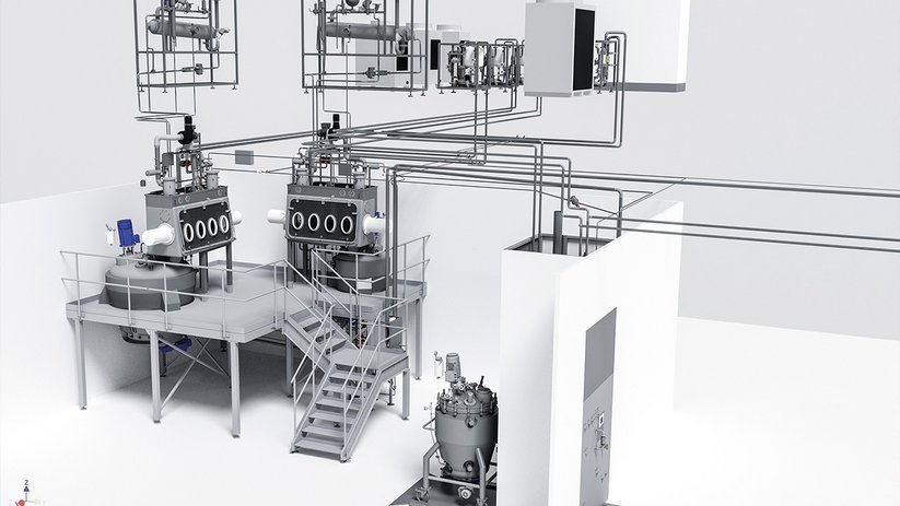 3D rendering of a process system