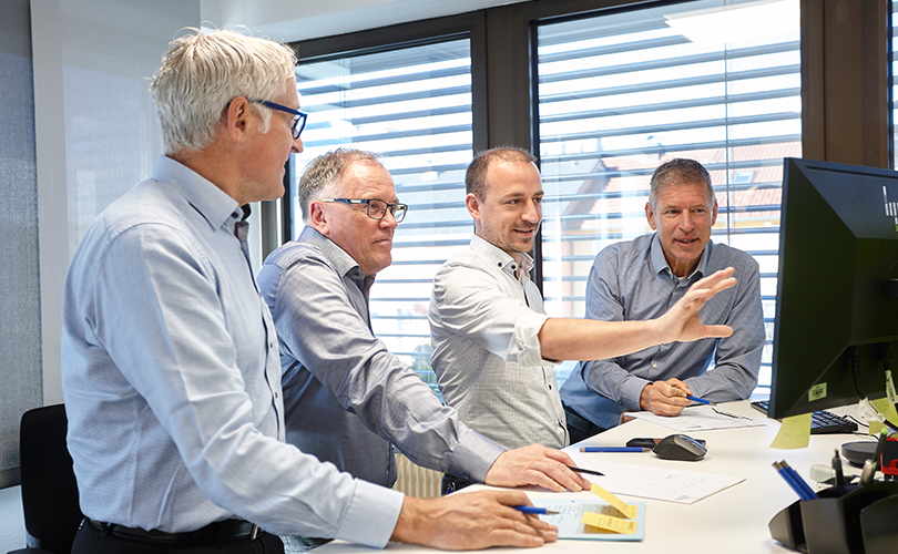 Employees in conversation