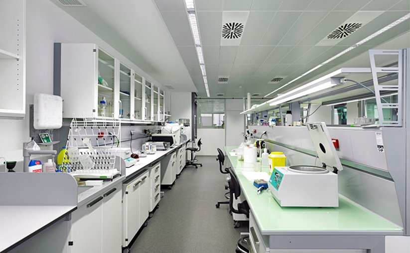 Worktops of fume hoods with various surface materials