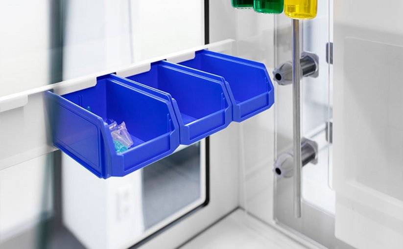 Fume hood with a holder