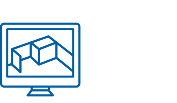 Icon von einem Screen mit technischer Zeichnung