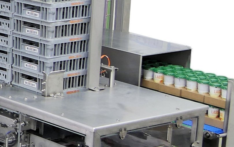Abfüllmaschine für Lebensmittel Transportverpackung