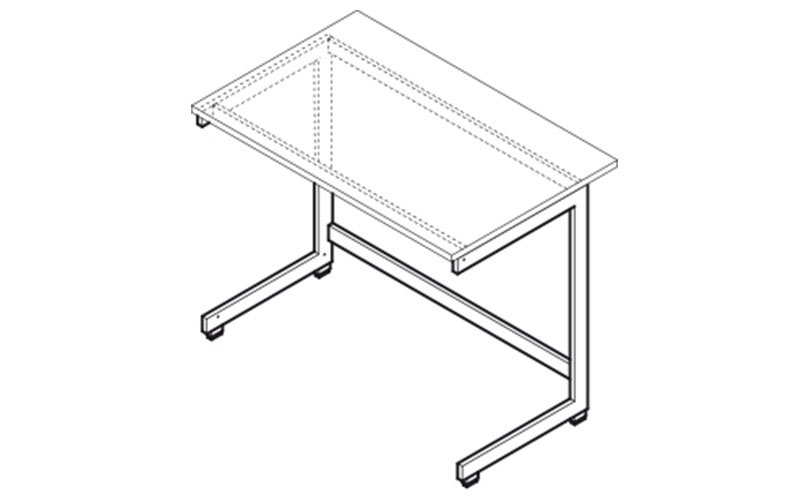 Labortisch mit C-Fuß