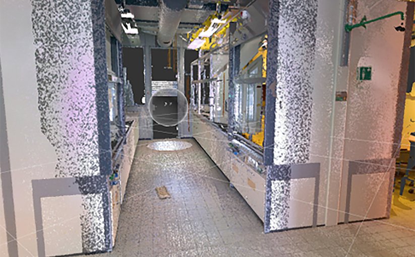 Digitale 3D-Modellierung eines Laborraums