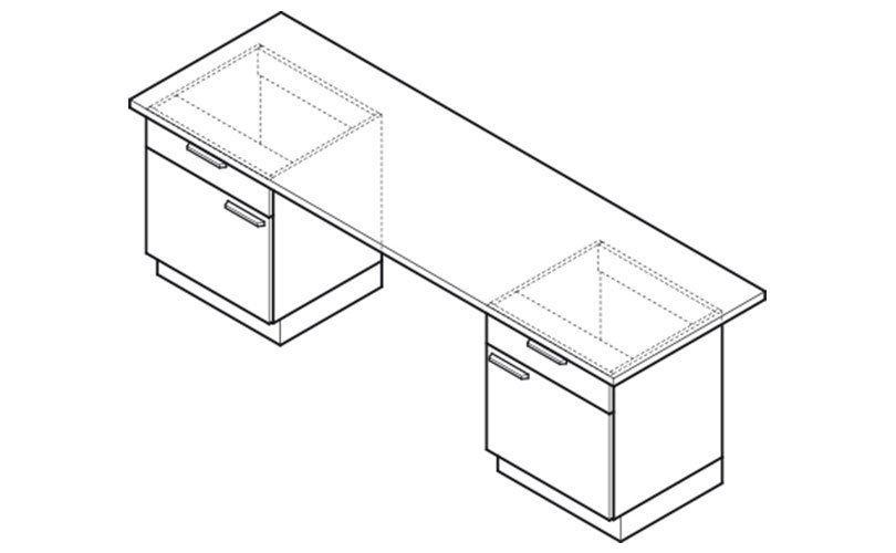 Load-bearing underbench unit